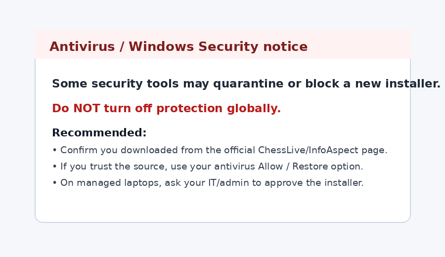 Example: antivirus/security notice; verify the official source before proceeding.